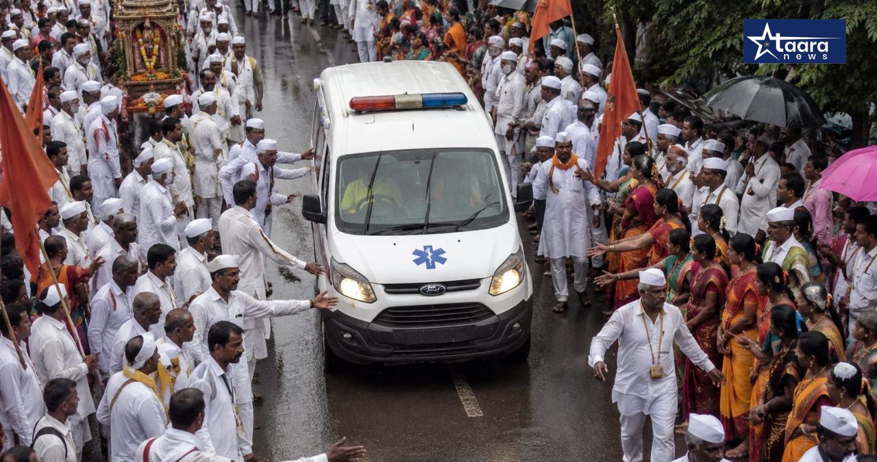 pune warkari dindi gives way to ambulance video viral